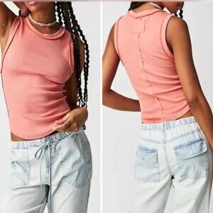 We The Free People Kate Tank Top Coral Crimson S